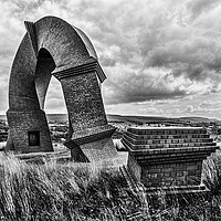 Buy canvas prints of The Twisted Chimney Mono 1 by Steve Purnell