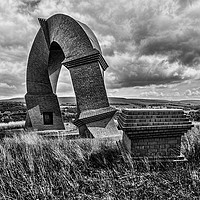 Buy canvas prints of The Twisted Chimney Mono 2 by Steve Purnell