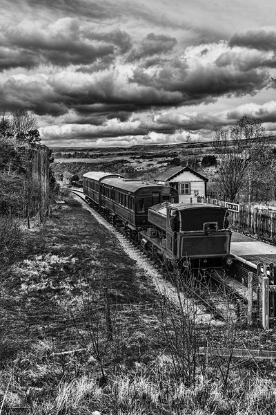 Rosyth No 1 At Big Pit Halt 2 Mono Picture Board by Steve Purnell