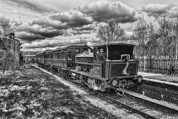 Rosyth No 1 At Big Pit Halt 3 Mono Picture Board by Steve Purnell