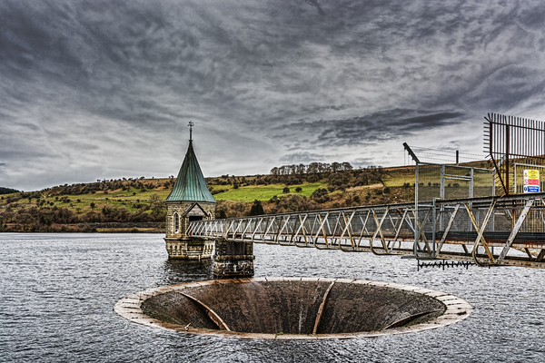 Pontsticill Reservoir Valve Tower Picture Board by Steve Purnell