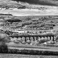 Buy canvas prints of Hengoed Viaduct 2 Monochrome by Steve Purnell