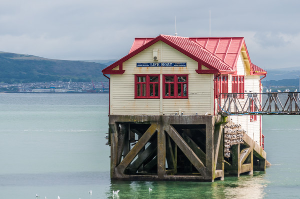 Mumbles Lifeboat House Picture Board by Steve Purnell