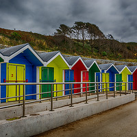 Buy canvas prints of Colourful Beach Huts at Barry Island by Steve Purnell
