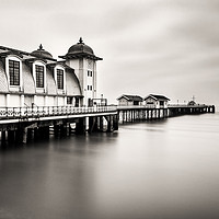Buy canvas prints of Three Minutes At Penarth Pier Mono by Steve Purnell