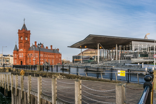 Pierhead And Senedd Picture Board by Steve Purnell