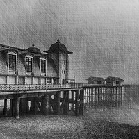Buy canvas prints of Penarth Pier Mono by Steve Purnell