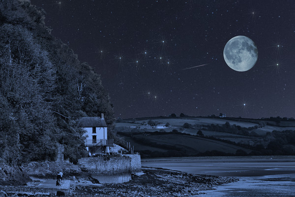 Dylan Thomas Boathouse Stars And Moon Picture Board by Steve Purnell
