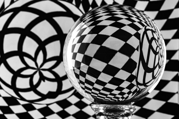 Crystal Ball Op Art 2 Picture Board by Steve Purnell