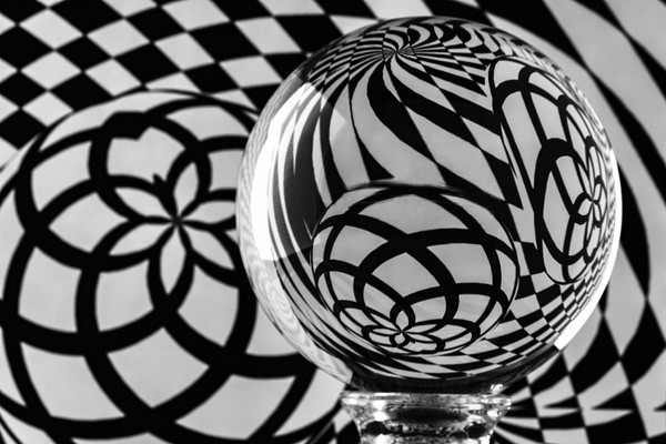 Crystal Ball Op Art 3 Picture Board by Steve Purnell