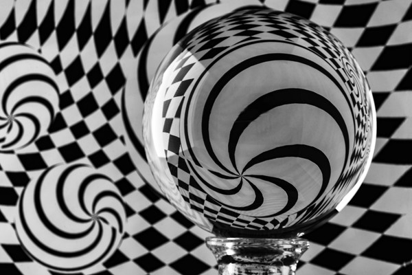 Crystal Ball Op Art 4 Picture Board by Steve Purnell