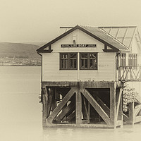 Buy canvas prints of Old Mumbles Lifeboat Station Antique by Steve Purnell