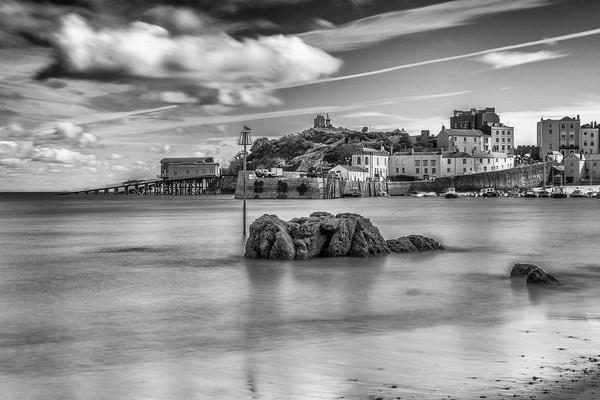 Tenby Harbour Long Exposure Mono 1 Picture Board by Steve Purnell