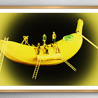 Buy canvas prints of Banana Boat Mining Company Wood Frame by Steve Purnell