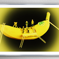 Buy canvas prints of Banana Boat Mining Company Silver Frame by Steve Purnell