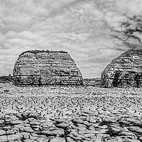 Buy canvas prints of Rhoose Point Panorama Monochrome by Steve Purnell