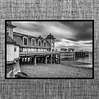 Buy canvas prints of Moody Penarth Pier Triptych by Steve Purnell