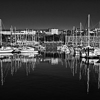 Buy canvas prints of Milford Haven Marina Monochrome by Steve Purnell