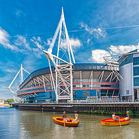 Buy canvas prints of Little Rowers At The Millennium Stadium by Steve Purnell