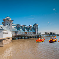 Buy canvas prints of Little Rowers At Penarth Pier by Steve Purnell