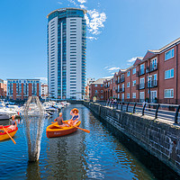 Buy canvas prints of Little Rowers At Swansea Marina by Steve Purnell