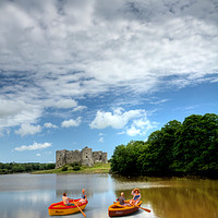 Buy canvas prints of Little People At Carew Castle 1 by Steve Purnell