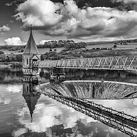 Buy canvas prints of Pontsticill Valve Tower Monochrome by Steve Purnell