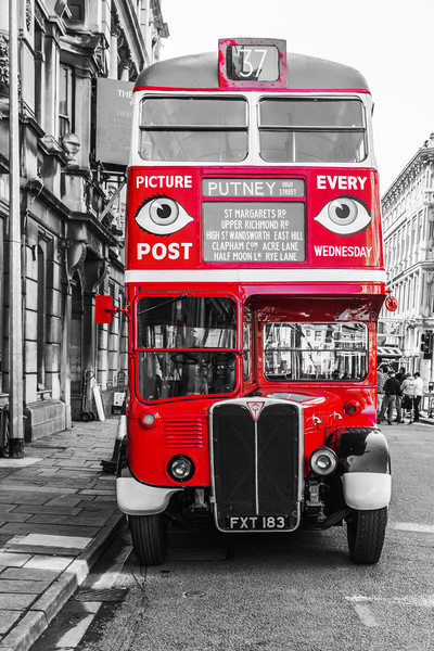 The Bus To Putney Colour Pop Picture Board by Steve Purnell