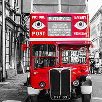 Buy canvas prints of The Bus To Putney Colour Pop by Steve Purnell