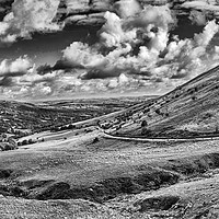 Buy canvas prints of Brecon Beacons Panorama Monochrome by Steve Purnell
