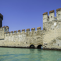 Buy canvas prints of The Mighty Fortress of Sirmione by Steve Purnell