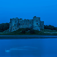 Buy canvas prints of Blue Hour At Carew Castle by Steve Purnell