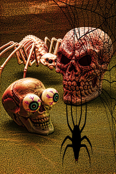 Attack Of The Skeleton Spider Picture Board by Steve Purnell