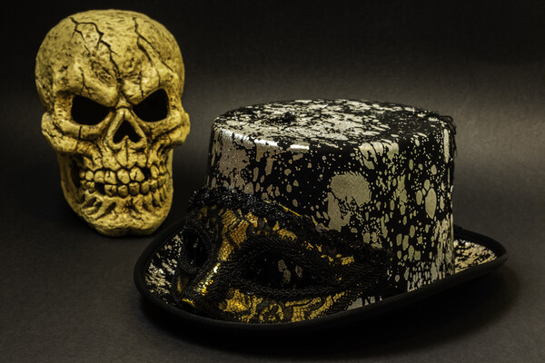Top Hat Skull And Mask 1 Picture Board by Steve Purnell