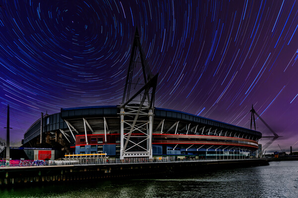 Stars Over The Principality Stadium Picture Board by Steve Purnell