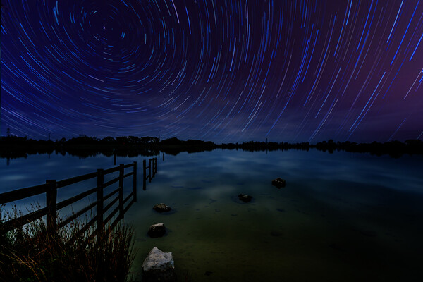 Penyfan Pond Star Trails Picture Board by Steve Purnell
