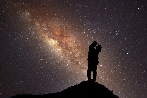 Lovers Under The Milky Way Picture Board by Steve Purnell