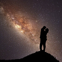 Buy canvas prints of Lovers Under The Milky Way by Steve Purnell