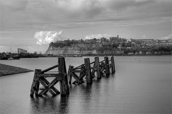 Cardiff Bay Mono Picture Board by Steve Purnell