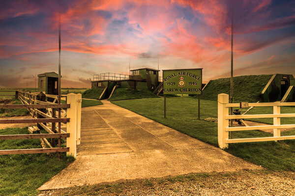RAF Carew Cheriton Sunset Picture Board by Steve Purnell