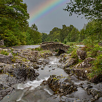 Buy canvas prints of Rainbow at Ashness Bridge by Roger Green