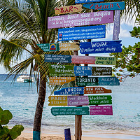 Buy canvas prints of Sign Post on Bequia by Roger Green