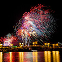 Buy canvas prints of Southport Fireworks by Roger Green