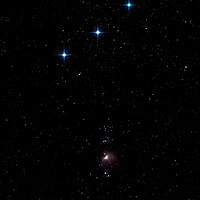 Buy canvas prints of Orions Belt and Nebula by Roger Green