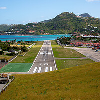 Buy canvas prints of Gustaf III Airport on St Barts by Roger Green