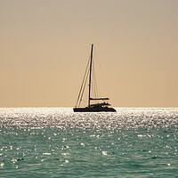 Buy canvas prints of Yacht at Anchor by Roger Green