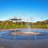 Buy canvas prints of Southport's King’s Gardens Fountain by Roger Green
