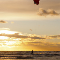 Buy canvas prints of Kitesurfing to the Sun by Roger Green