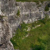 Buy canvas prints of Rock Climbing in Malham Cove by Roger Green