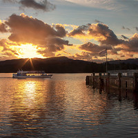 Buy canvas prints of Last Ferry at Ambleside by Roger Green